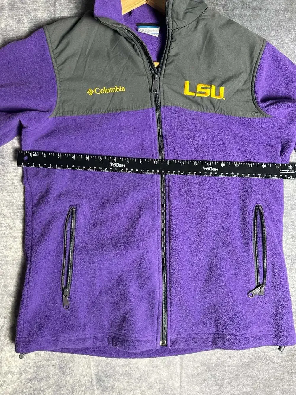 Men Columbia Lsu tigers hooded fleece zip up jacket Size men S